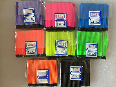 6 di 6 Cavo Antenna FLUO suggerimenti a pennello da barba per i pesci galleggiante 3.0 3.5 4.0 4.5mm 100pcs 