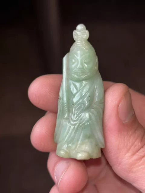 Chinese Apple Jade Figure Of An Immortal 19Th Century Qing Dynasty 2