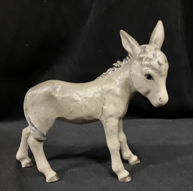 VINTAGE GOEBEL HUMMEL Nativity Porcelain Gray Donkey Figurine W Germany