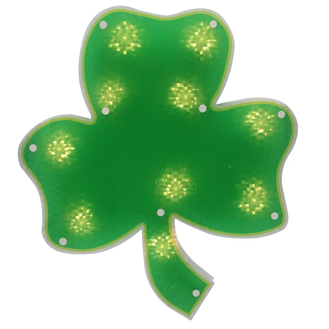 Northlight 14" Lighted St.Patrick's Day Irish Shamrock Window Silhouette Decor