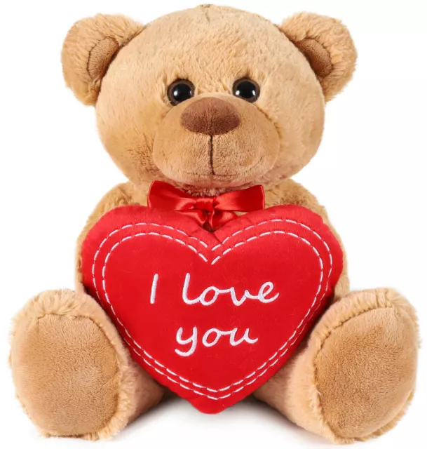 BRUBAKER I love you Doudou Ours Nounours avec Cœur 35 cm Cadeau Couple Amoureux