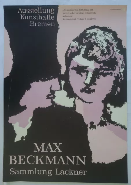 Plakat Poster - Ausstellung Max Beckmann 1966 - Sammlung Lackner