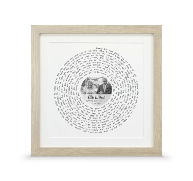 Custom song lyrics photo print | Personalised paper wedding anniversary gift