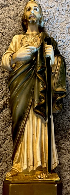 Vintage Jesus With Staff as Our Shepherd Chalkware Religious Statue Vintage Jesus With Staff as Our Shepherd Chalkware Religious Statue