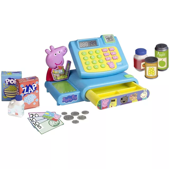 Kids Cash Register Toy Peppa Pig Till Blue Supermarket Play Till Role Play 3+