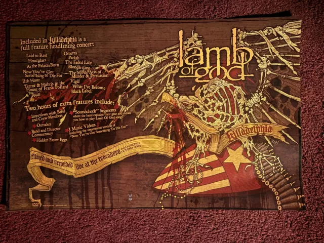 2004 Lamb Of God Killadelphia Live Concert Promo Poster 11x17 Original Mint DVD