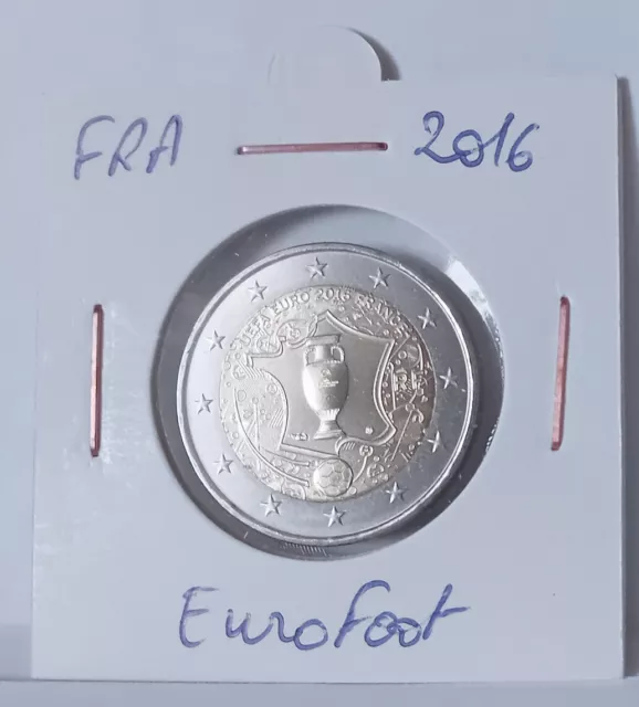 2 Euros Commémorative FRANCE 2016 Euro-foot, UNC Neuve