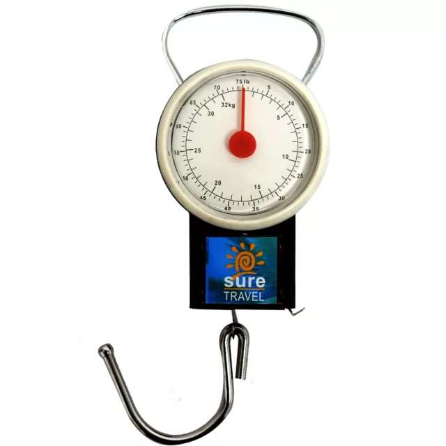 1x Sure Travel 32kg Hand Luggage Suitcase Baggage Weight Hook Scales Single Pack