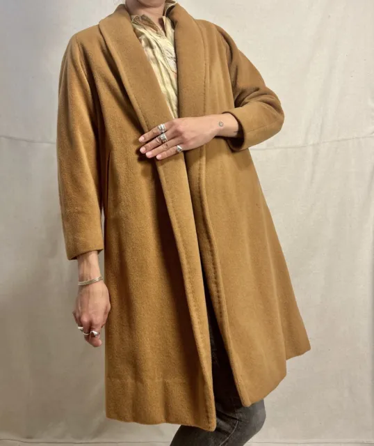 Vicuña Wool Coat Vintage Wool Camel Trench Swing Coat Frederick & Nelson Seattle