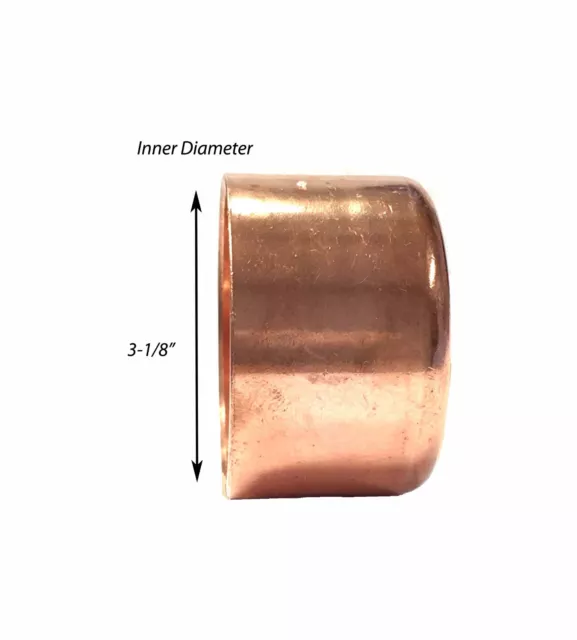 Libra Supply 3 inch, 3'', 3-inch Copper Pressure Sweat Cap, copper pipe fitting