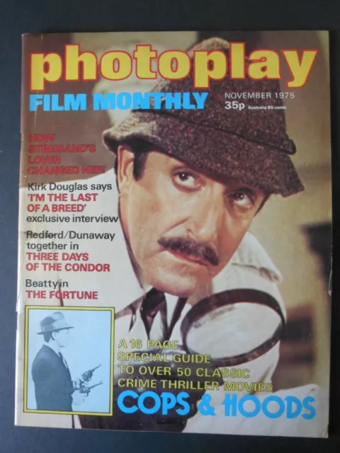 Vintage Photoplay Film Monthly November 1975 PETER SELLERS /16p P/O Crime Movies