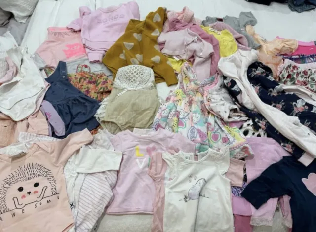 Bulk Girls USED clothes, Size 00 or 3m-6m, over 55 items