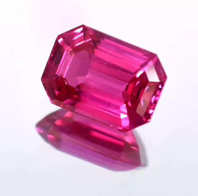 10.90 Ct Natural HOT Pink Ruby Excellent Radiant Cut 13x9 mm Loose Gemstone AAA+