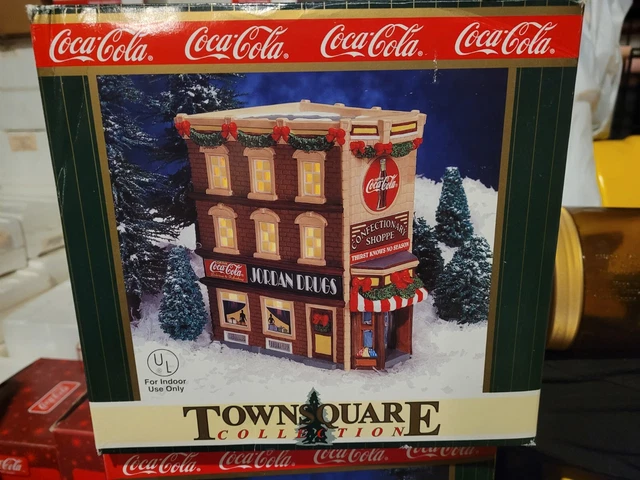 Coca-Cola Jordan Drugs Town Square Collection Christmas Village w/box