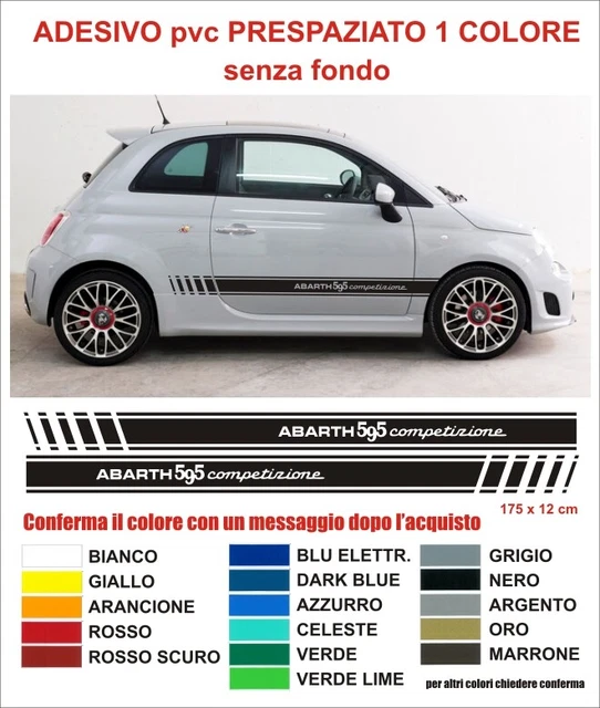 KIT Strisce Laterali Adesive ABARTH 500 Colore ROSSO 595 695 Competizione PISTA