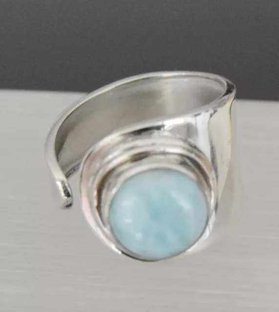 Designer Bague pour Femme Argent Sterling 925 Argent Rhodié Larimar