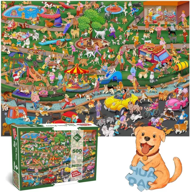 Fun Dogs Park 500 Piece Jigsaw Puzzles for Adults The Dogs Party Jigsaw Puzzles