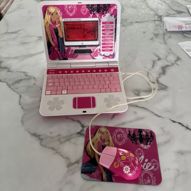 BARBIE B SMART LEARNING Laptop 80 Activities Oregon Scientific Mouse No Cord 30.00 PicClick