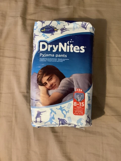 Goodnites / Drynites vintage boys pyjama pants 8 15 years old 1 pack of 13