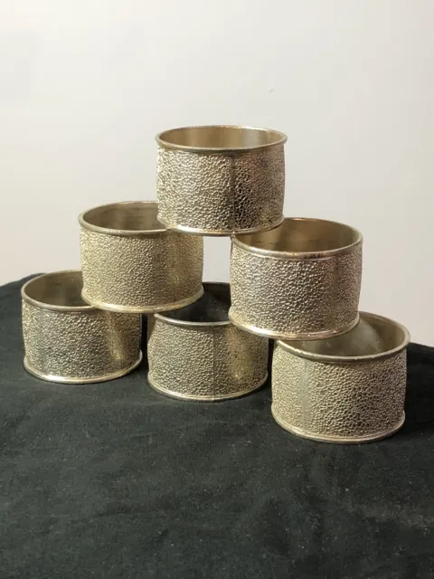 vintage silver plated napkin rings x6