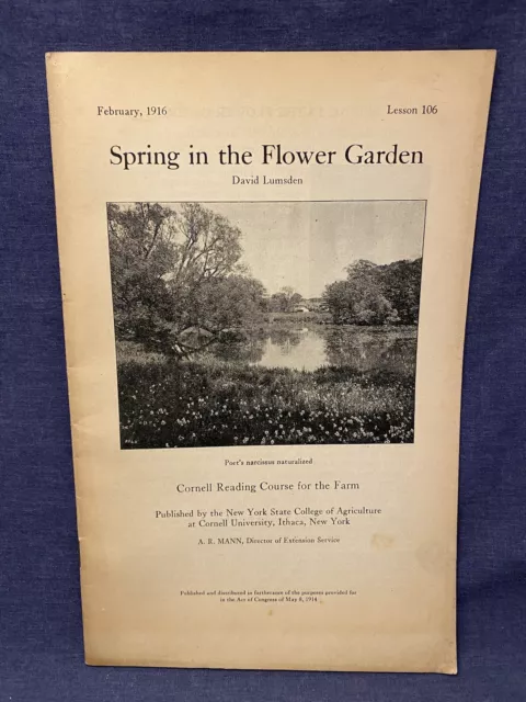 Feb 1916 SPRING IN THE FLOWER GARDEN David Lumsden Ag Dornell Tips Farm Lesson