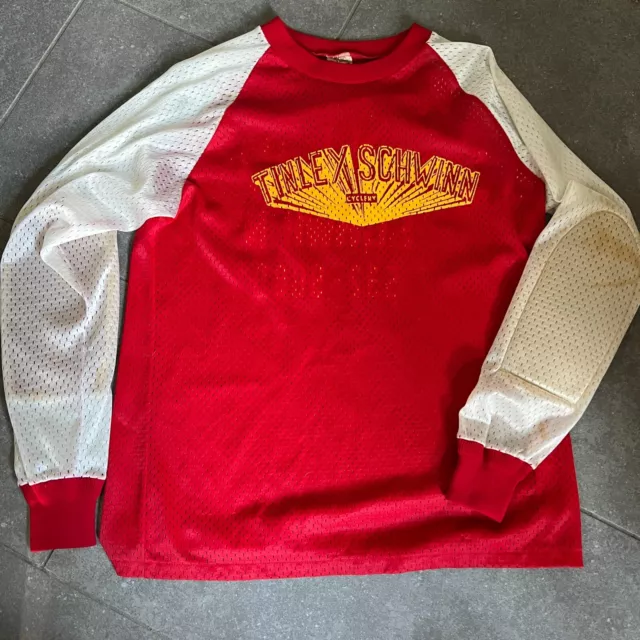 Old School BMX Schwinn Jersey Tinley 1980s OG Vent Elbow Pads Red Long Sleeve 80