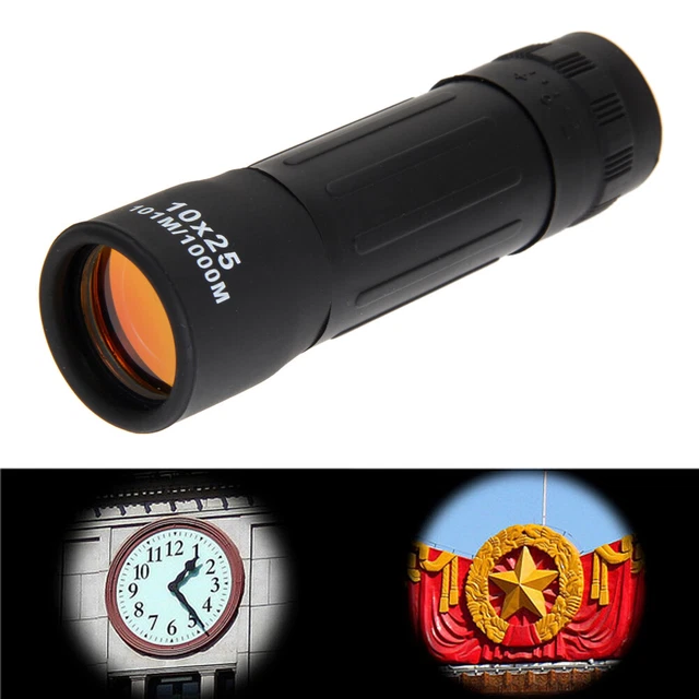 10x25 telescopio de visión nocturna mini telescopio de película roja para actividades al aire libre