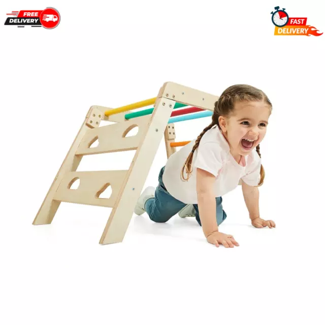 Wooden Climbing Frame Indoor Playtime Fun Develops Imagination Game & Activities