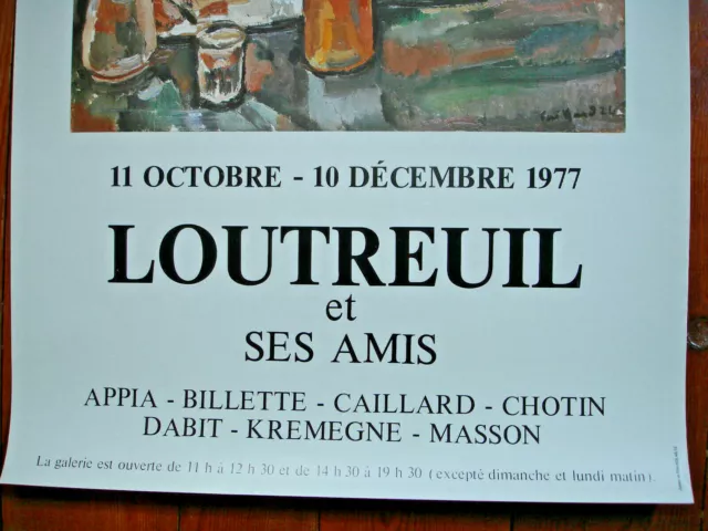 Affiche Loutreuil1977  Galerie De Nevers- Paris - 69/49 Cm 3