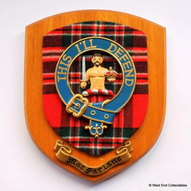 Antigua Clan Macfarlane Familia Pared Escudo Placa de Armas Crest Regalo Boda