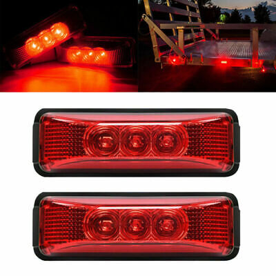 2PCS 4" Red LED fender Marker Lights Utility Trailer RV Boat Truck Clearance 12V
