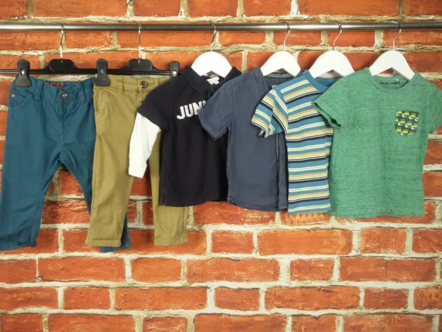 BABY BOY BUNDLE AGE 6-9 MONTHS NEXT RIVER ISLAND etc TROUSERS TOP T-SHIRT 74CM