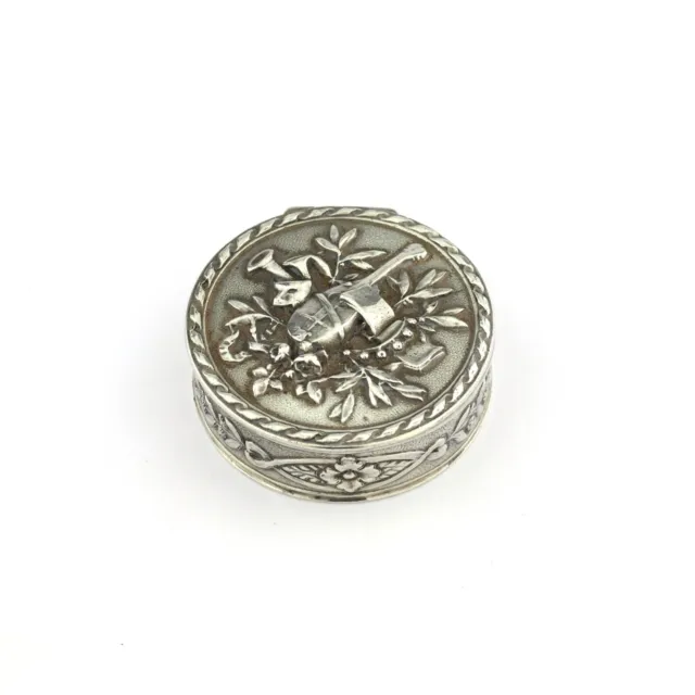 Antique Austrian Solid Sterling Silver Pill / Snuff Box / Case. Ca. 1806.