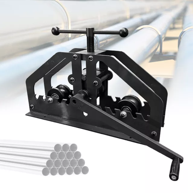 Portable Tube Roll Bender Manual Roller Adjustment Heavy-Duty Round Tube Roller