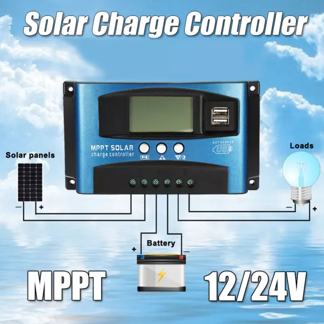 100A  Mppt Pannello Solare Regolatore di Carica 12V/24V Auto Controllore