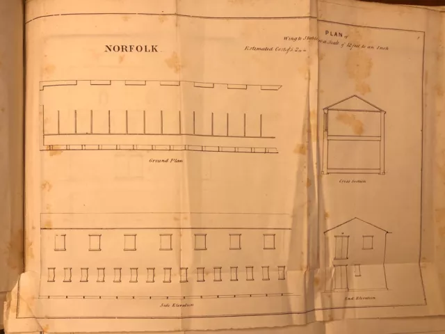 1848 Drawing: US Navy Norfolk, VA Plan Of Wing To Stable With Costs