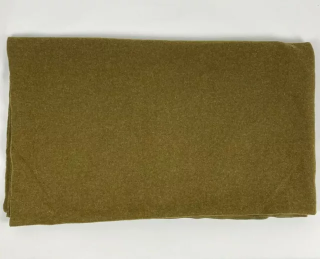 Original 1960's Vietnam Era Wool Blanket US Army Military 82" x 69" Green