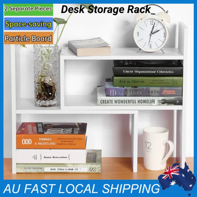 Wooden Shelf Desktop Storage Rack Office Table Bookshelf Desk Unit Organizer DIY