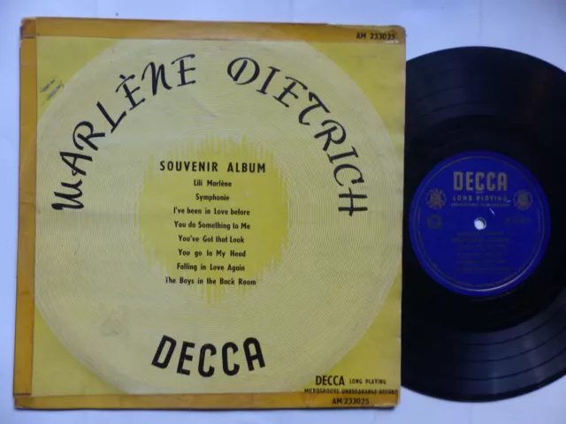 25 cms 10" MARLENE DIETRICH Souvenir album DECCA AM 233025