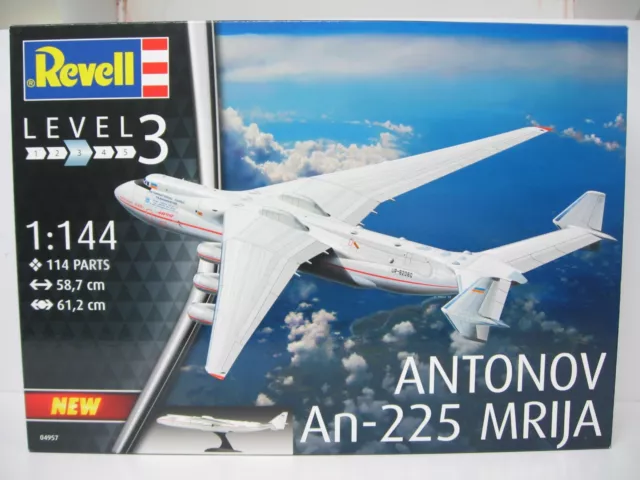 Revell 04957 Antonov AN-225 Mrija Frachtflugzeug 1:144 Bausatz NEU ungeöffnet 3