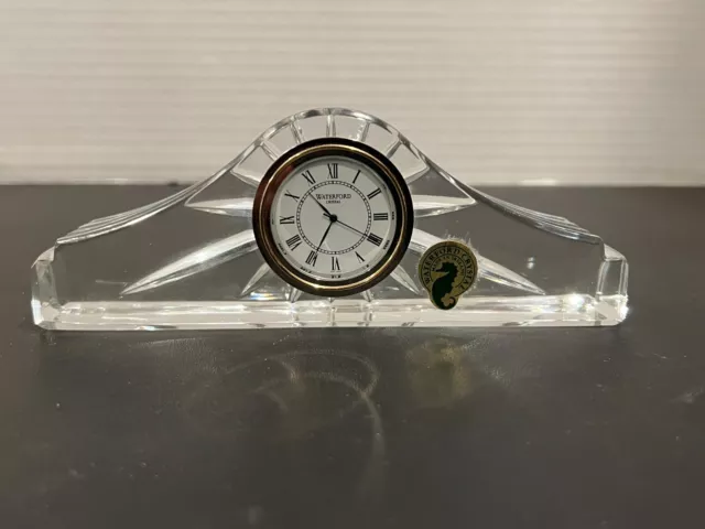 WATERFORD TIME PIECES LISMORE CRYSTAL 7" LARGE DESK Or MANTLE CLOCK No Box