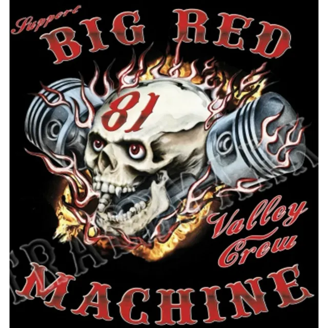 49 Hells Angels Support81 Andorra Piston Skull Black T-Shirt Big Red Machine s 2