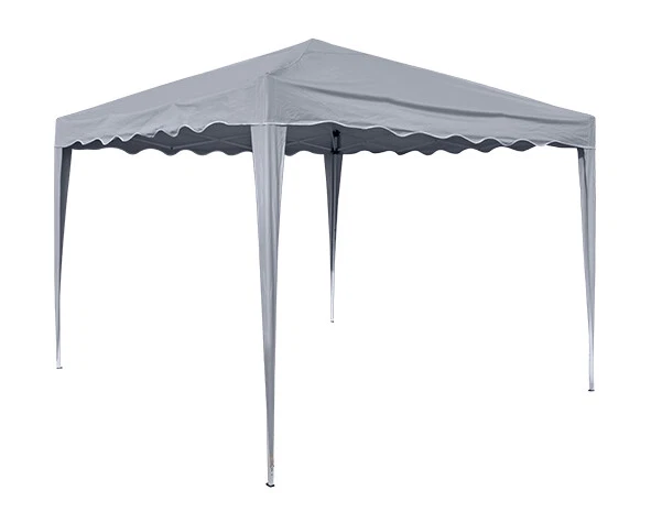 Faltpavillon 3x3m grau ohne Seitenwände Metall Falt Pavillon Streben verschraubt