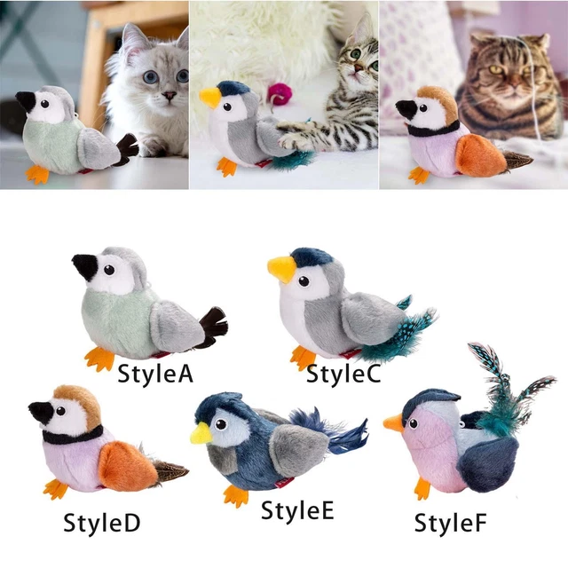 Interactive Cat Feather Toys Plush Bird for Indoor Cats,
