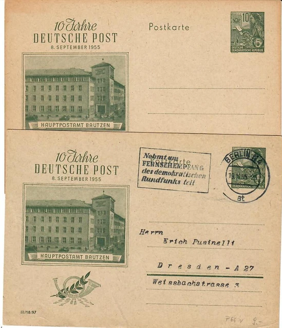 DDR   2 x Postkarten