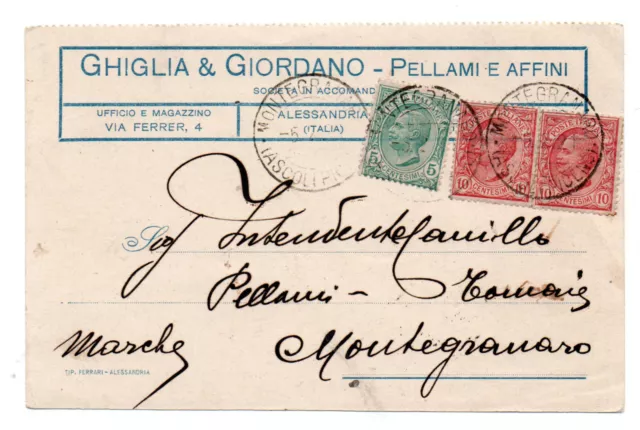 Cartolina Postale Pubblicitaria 1920 Alessandria Chiglia E Giordano Pellami