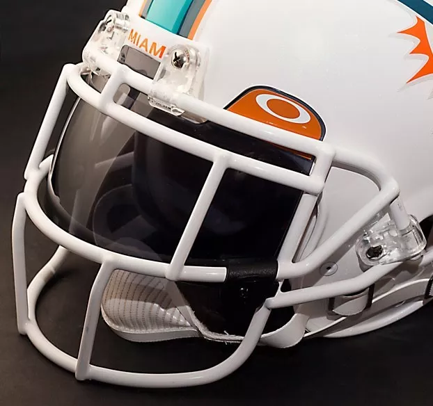 MIAMI DOLPHINS NFL Schutt EGOP Football Helmet Facemask/Faceguard (WHITE)