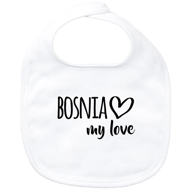 Bavaglino bambino Bosnia my love idea regalo souvenir compleanno collo di Natale
