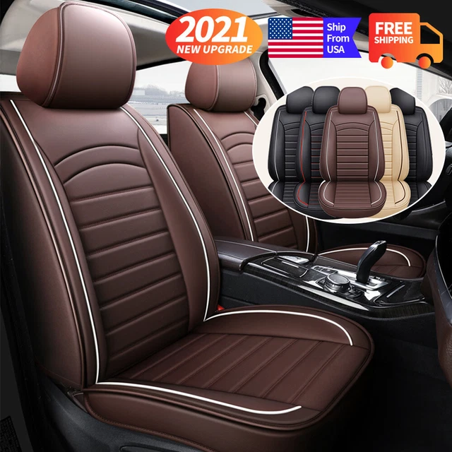 Car Seat Covers Waterproof Leather Universal 2pcs Front for Auto Sedan SUV Truck
