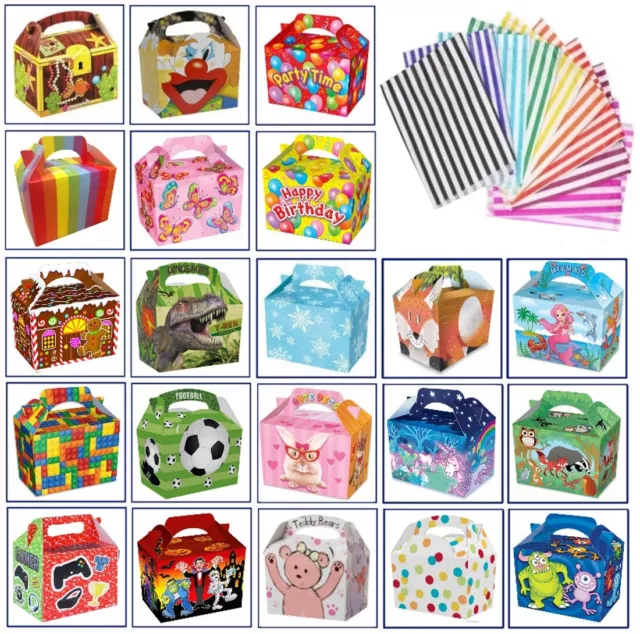 15 cajas de fiesta - caja temática de botín de personajes - más 15 bolsas de papel GRATIS
